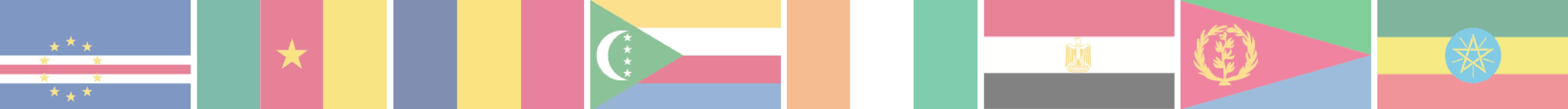 Kap Verde, Kamerun, Tschad, Komoren, Elfenbeinküste, Ägypten, Eritrea und Äthiopien