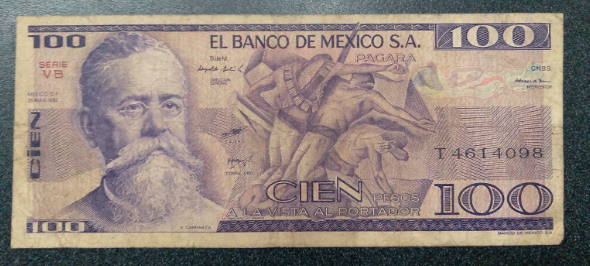 $100 MXP Bill (Front)
