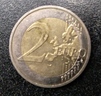 2 Euro Coin featuring the EU Map (Front)