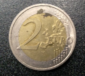 2 Euro Coin featuring the EU Map (Front)