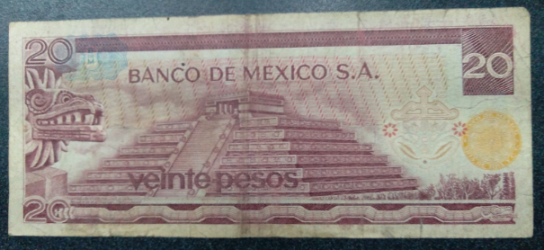 20 MXP Bill (Back)