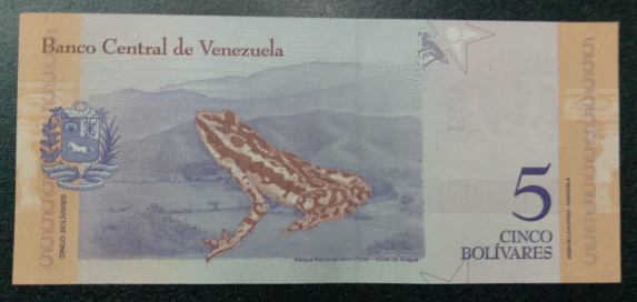 5 Bolivares Bill (back)