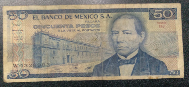 50 MXP Bill (Front)