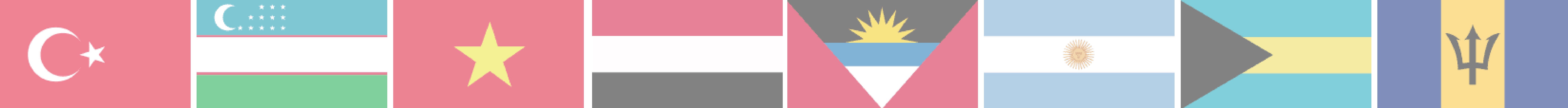 Turkey, Uzbekistan, Vietnam, Yemen, Antigua and Barbuda, Argentine, Bahamas & Barbados.