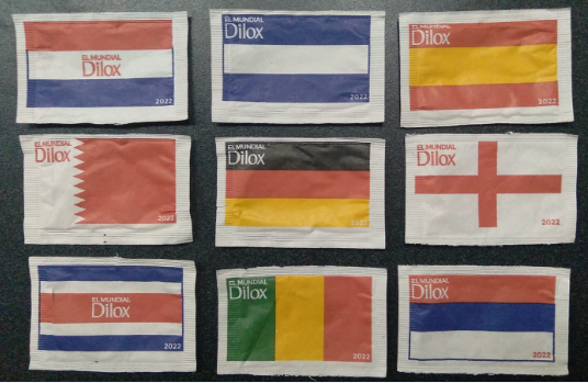 Dylox Empty sugar envelopes Celebrating FIFA Wolrd Cup in Quatar