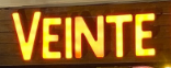 'Veinte' Twenty written in Spanish